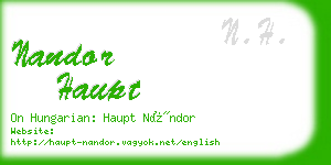 nandor haupt business card